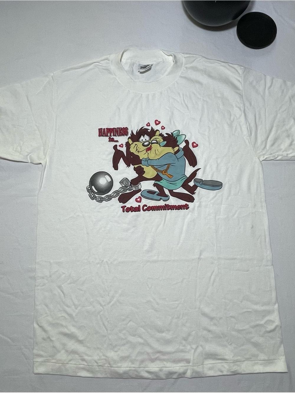 Vintage Looney Tunes Taz Shirt - Total Commitment Ball And Chain 90s - Men’s L